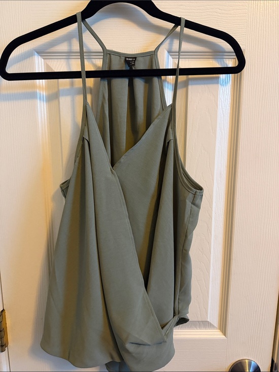 SHEIN Tops - NWOT SHEIN Olive Green Draped Cami Spaghetti Strap Blouse